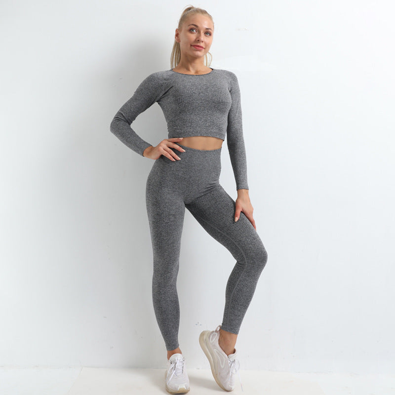 3-in-1 Hip Lift Elastic Tight Leggings Sports Tops Yoga Suits